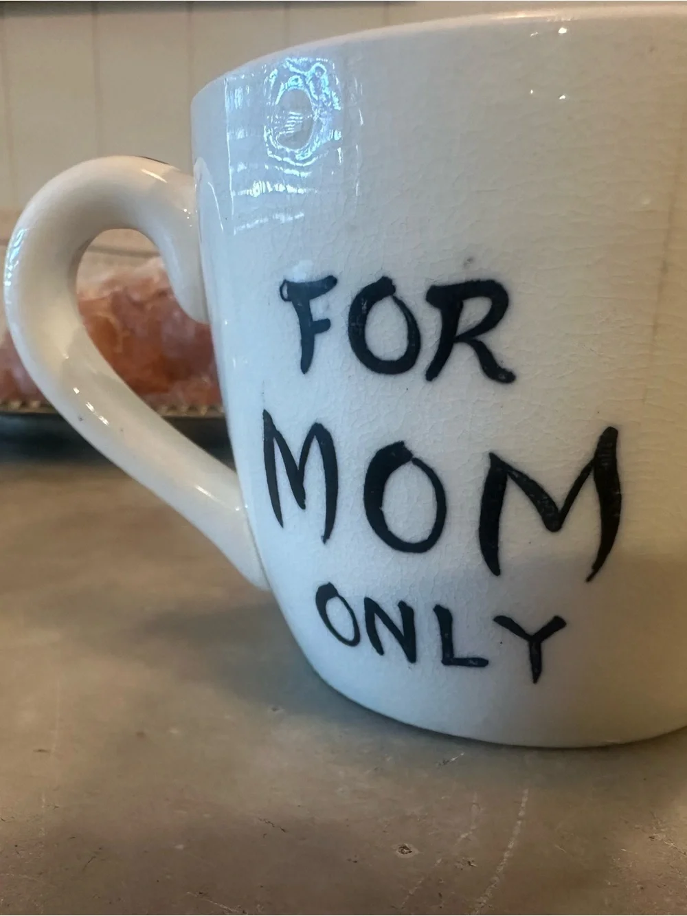 Hand painted Antique Ceramic Face Mug with Woman’s Face Design, “for mom only”